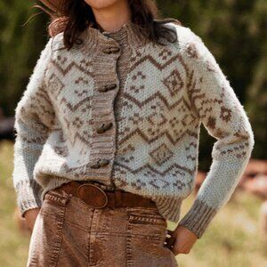 Multicolor Casual Women's Geometric Long Sleeve Cardigan Sweater